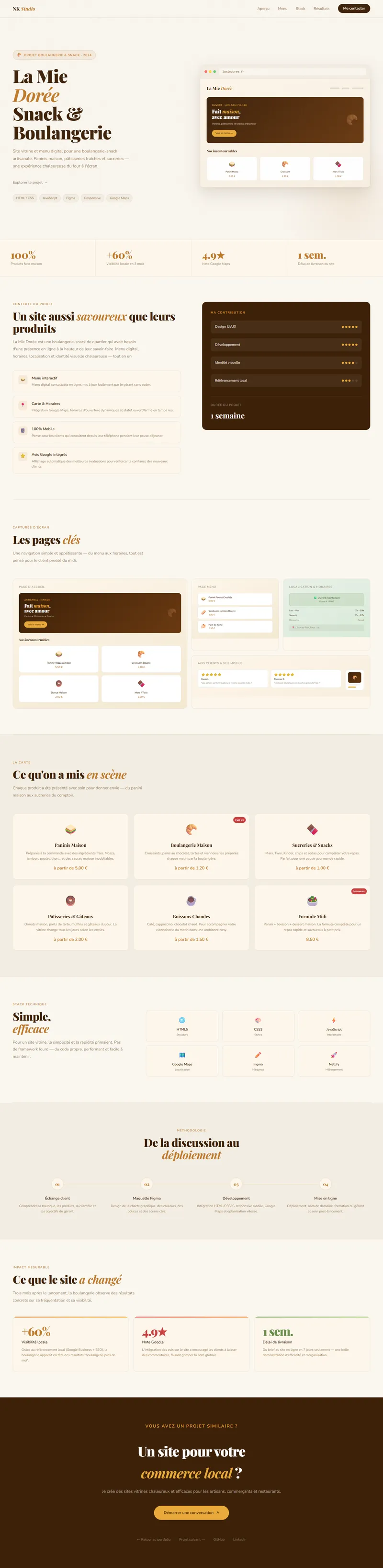 La Mie Dorée — Site vitrine boulangerie artisanale