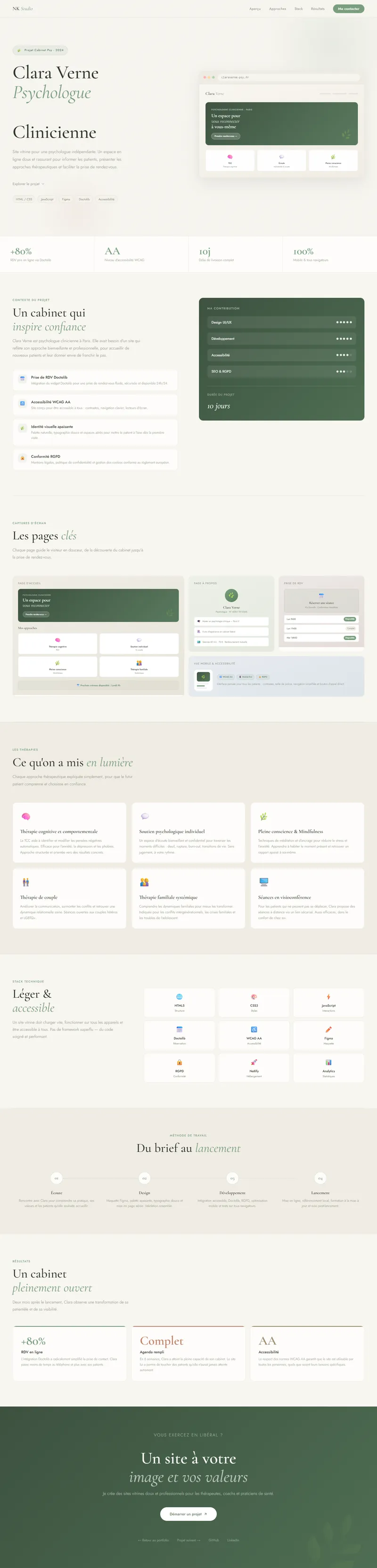 Clara Verne Psychologue — Site vitrine santé